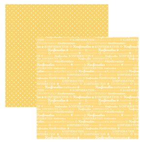 Designpapir Yellow Konfirmation - 30,5 x 30,5 cm - Luna Hobby