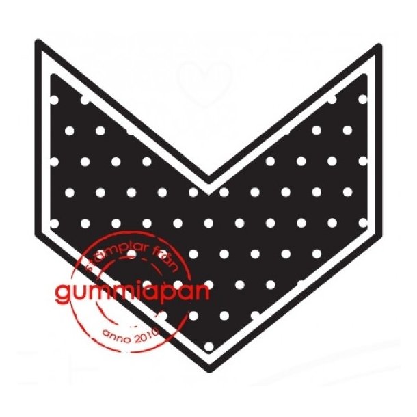 Gummistempel prikket chevron gummiapan ST27