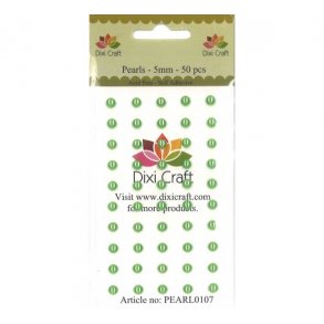 Halvperler 5mm 50stk limegrn pearl0107 xxx