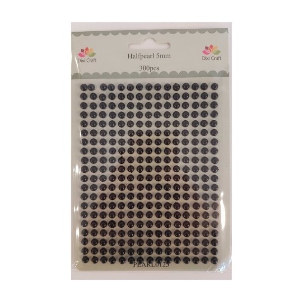 Halvperler 5mm sort pearl 0125 300stk xxx