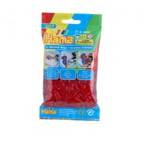 Hama perler midi nr. 13 transp. r�d 1000stk