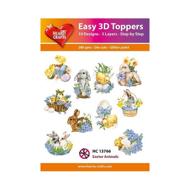 Easy 3D ark udstanset 13766 Easter Animals 10st