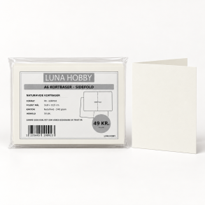 Kortbaser naturhvide 50stk A6 falset Luna Hobby