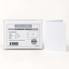 Kortbaser hvide 50stk A6 falset 240g Luna Hobby