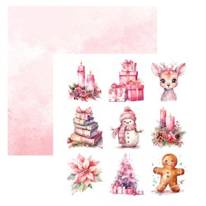 Designpapir Pink Klippeark - 30,5 x 30,5 cm. - Luna Hobby