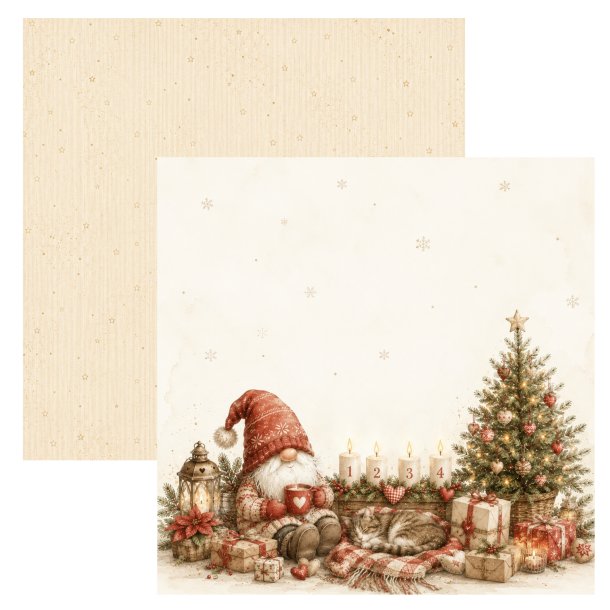 Designpapir Julemorgen 30,5 x 30,5 cm - Luna Hobby