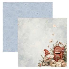 Designpapir Julepost 30,5 x 30,5 cm. - Luna Hobby