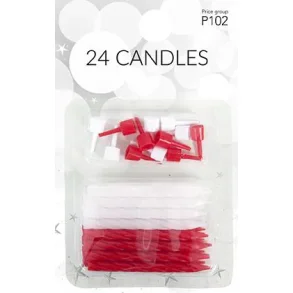 Kagelys rd og hvid 24stk