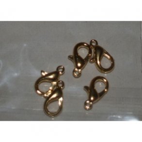 Karabinl�s 12mm 5stk guld farvet 