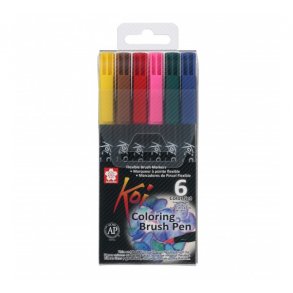 Koi Colouring Brush St, Sakura, 6 stk (Lyse farver)
