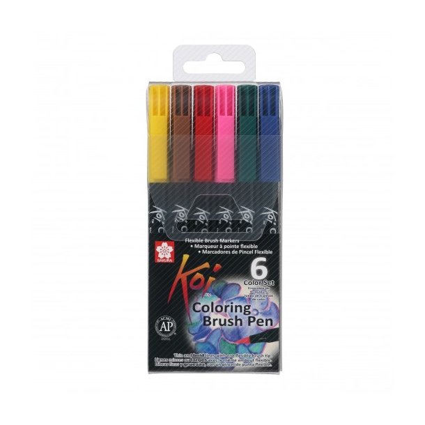 Koi Colouring Brush St, Sakura, 6 stk (Lyse farver)