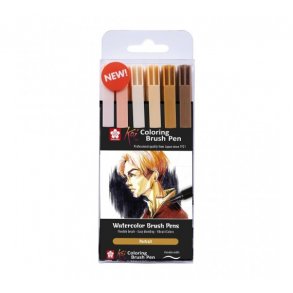 Koi Colouring Brush St, Sakura, 6 stk (portrt-farver)