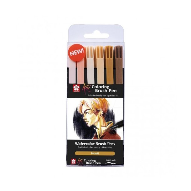 Koi Colouring Brush St, Sakura, 6 stk (portrt-farver)