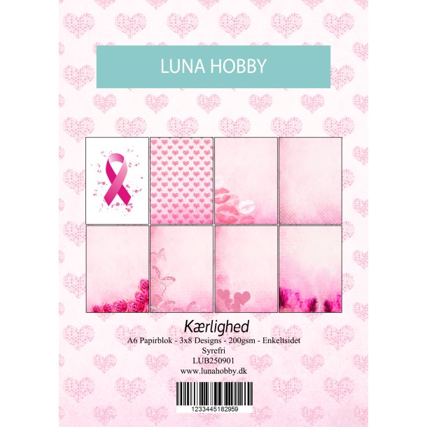 A6 Papirblok Krlighed - Luna Hobby - 