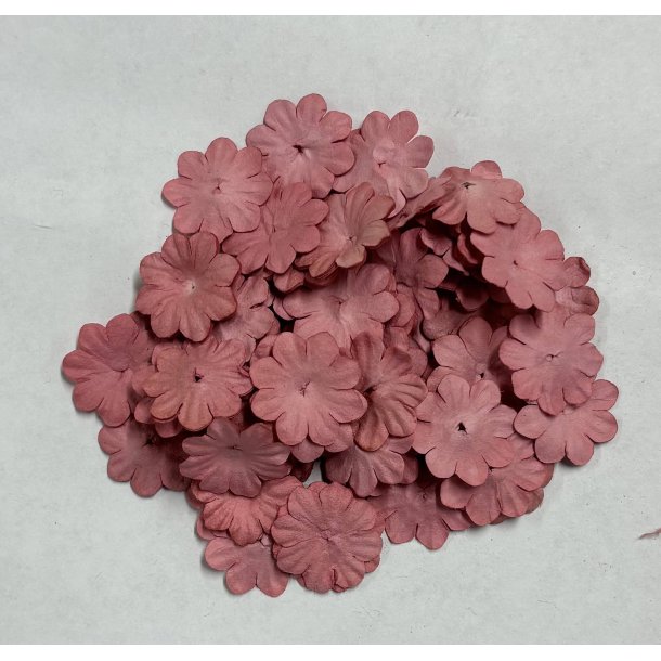 Mini papirs blomster 20mm 100stk Old Rose Reprint