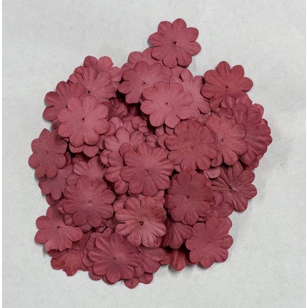 Mini papirs blomster 20mm 100stk Raspberry Reprint