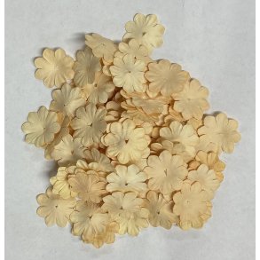 Mini papirs blomster 20mm 100stk Creme Reprint