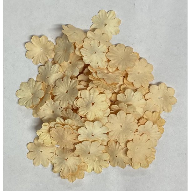 Mini papirs blomster 20mm 100stk Creme Reprint
