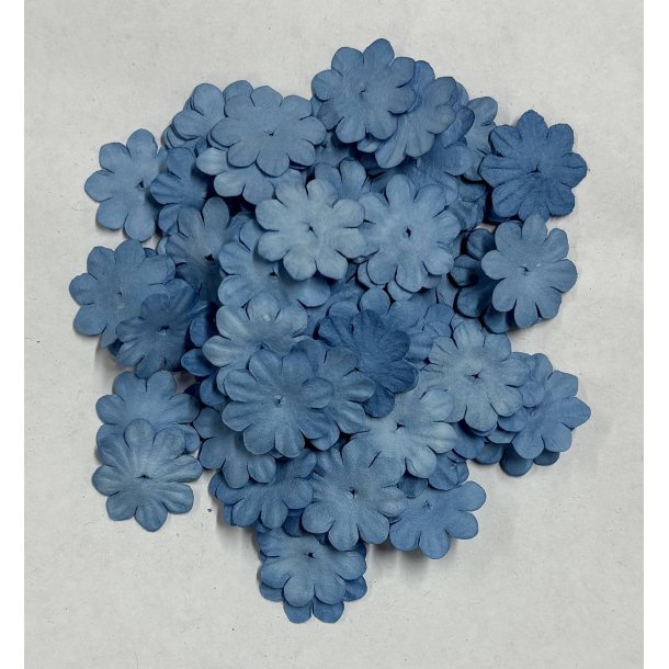 Mini papirs blomster 20mm 100stk Dusty Blue Reprint
