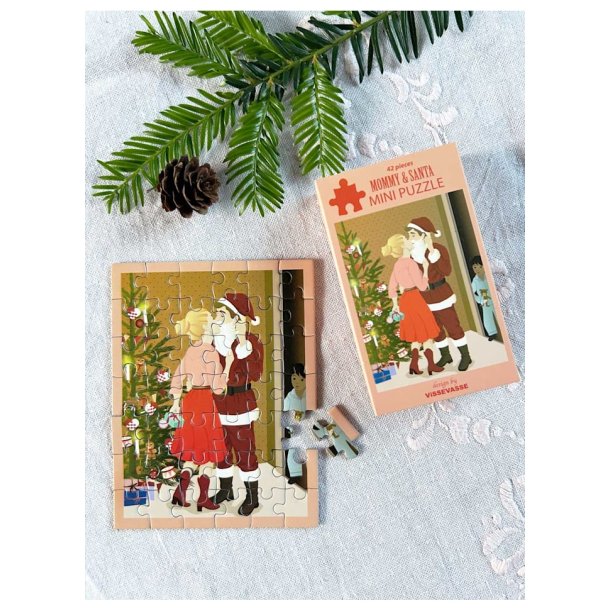 Mini puslespil MOMMY &amp; SANTA 42 brikker Vissevasse