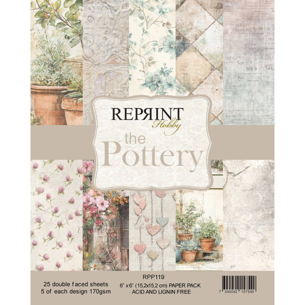 Papirblok The Pottery 6x6" 25ark 170gsm Reprint