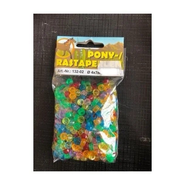 Perle plast 500stk pony ass. :4x7mm 