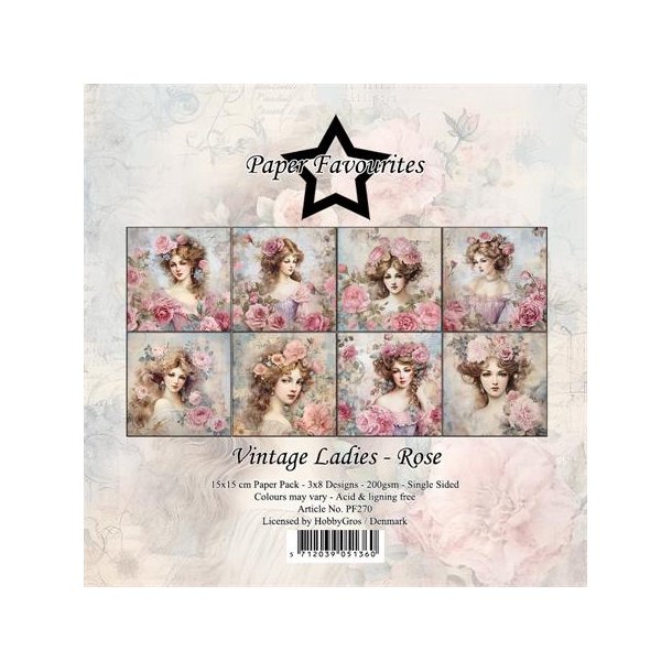 Paper Favourites Paper Pack "Vintage Ladies - Rose" PF270 15x15cm