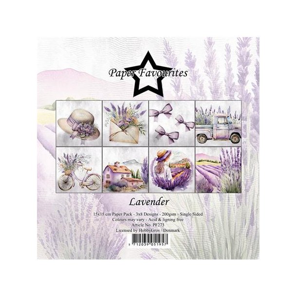 Papirblok PF273 Lavender 15x15cm Paper Favourites