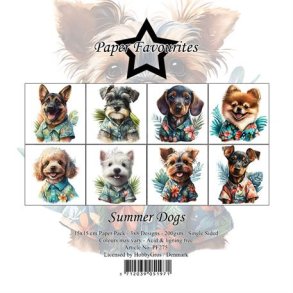 Papirblok PF275 Summer Dogs 15x15cm Paper Favourites