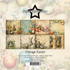 LS BESKRIVELSE Papirblok PF276 Vintage Easter 15x15cm Paper Favourites BESTILLINGSVARE