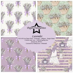 LS BESKRIVELSE Papirblok PF435 Lavender 30,5x30,5cm Paper Favourites BESTILLINGSVARE