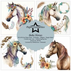 Papirblok "Boho Horses" PF456 30,5 x 30,5 cm Paper Favourites xxx
