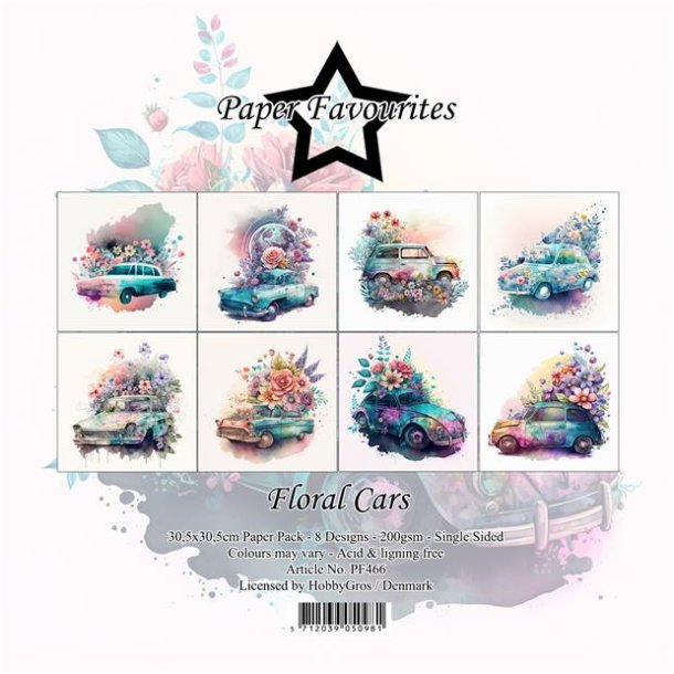 Paper Favourites Paper Pack "Floral Cars" PF466 30,5x30,5cm