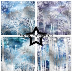 LS BESKRIVELSE Papirblok PF467 Silver Trees 30,5x30,5cm Paper Favourites BESTILLINGSVARE