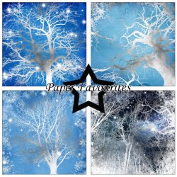 LS BESKRIVELSE Papirblok PF467 Silver Trees 30,5x30,5cm Paper Favourites BESTILLINGSVARE