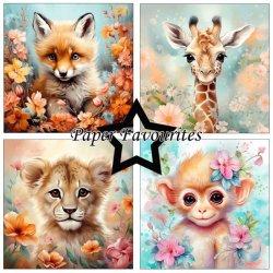 LS BESKRIVELSE Papirblok PF486 Baby Animals 30,5x30,5cm Paper Favourites BESTILLINGSVARE