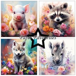 LS BESKRIVELSE Papirblok PF486 Baby Animals 30,5x30,5cm Paper Favourites BESTILLINGSVARE