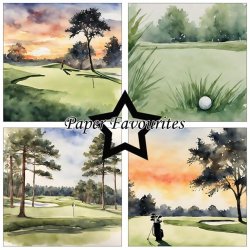 LS BESKRIVELSE Papirblok PF488 Golfing 30,5x30,5cm Paper Favourites BESTILLINGSVARE