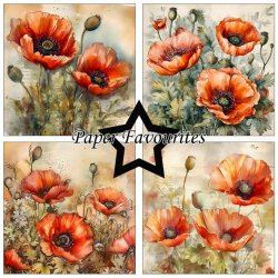 LS BESKRIVELSE Papirblok PF533 Poppy 15x15cm Paper Favourites BESTILLINGSVARE