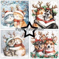 LS BESKRIVELSE Papirblok PF710 Christmas Cats &amp; Dogs 30,5x30,5cm Paper Favourites BESTILLINGSVARE