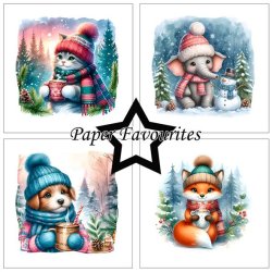 LS BESKRIVELSE Papirblok PF712 Cute Christmas 30,5x30,5cm Paper Favourites BESTILLINGSVARE