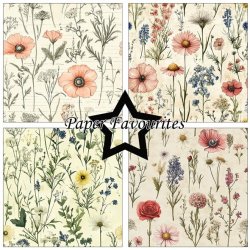 LS BESKRIVELSE Papirblok PF723 Wild Flower 30,5x30,5cm Paper Favourites BESTILLINGSVARE