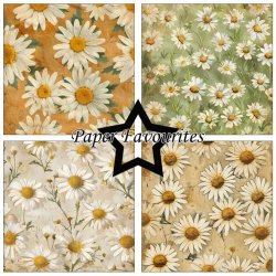 LS BESKRIVELSE Papirblok PF729 Vintage Daisies 30,5x30,5cm Paper Favourites BESTILLINGSVARE