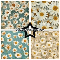 LS BESKRIVELSE Papirblok PF729 Vintage Daisies 30,5x30,5cm Paper Favourites BESTILLINGSVARE