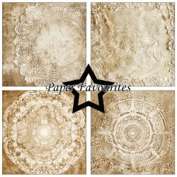 LS BESKRIVELSE Papirblok PF730 Vintage Doily Lace 30,5x30,5cm Paper Favourites BESTILLINGSVARE
