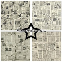 LS BESKRIVELSE Papirblok PF731 Vintage Newspaper 30,5x30,5cm Paper Favourites BESTILLINGSVARE