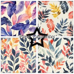 LS BESKRIVELSE Papirblok PF732 Brush Leaves 30,5x30,5cm Paper Favourites BESTILLINGSVARE