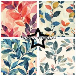 LS BESKRIVELSE Papirblok PF732 Brush Leaves 30,5x30,5cm Paper Favourites BESTILLINGSVARE