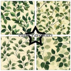 LS BESKRIVELSE Papirblok PF734 Green Leaves 30,5x30,5cm Paper Favourites BESTILLINGSVARE
