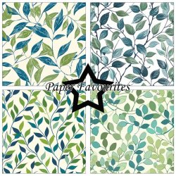 LS BESKRIVELSE Papirblok PF735 Vintage Green Leaves 30,5x30,5cm Paper Favourites BESTILLINGSVARE
